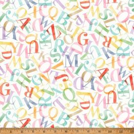 Hoffman Fabrics | Love and Learning | Tossed Alphabet in Ivory